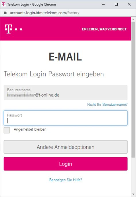 telekom passwort für email programme
